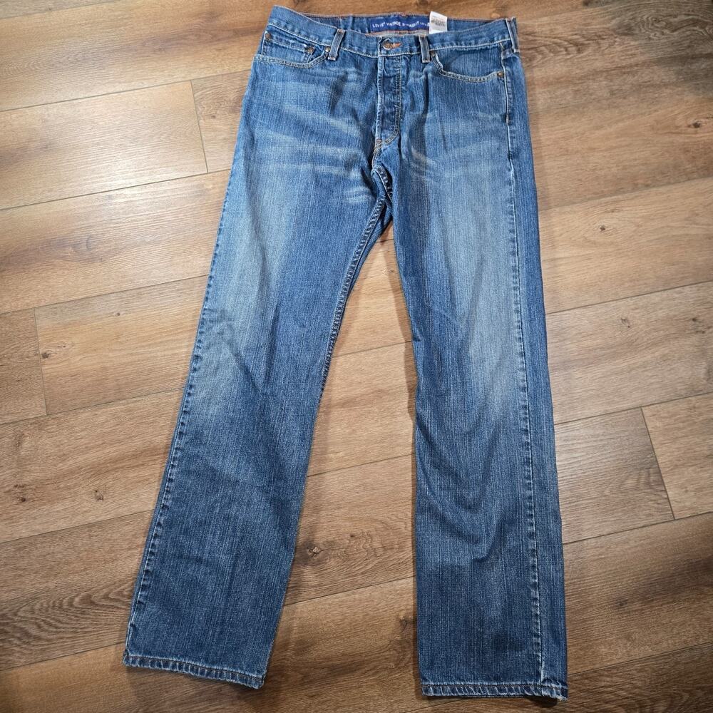 Levis 539 Straight Jeans 34x34 Medium Wash Button Fly Denim Casual Workwear